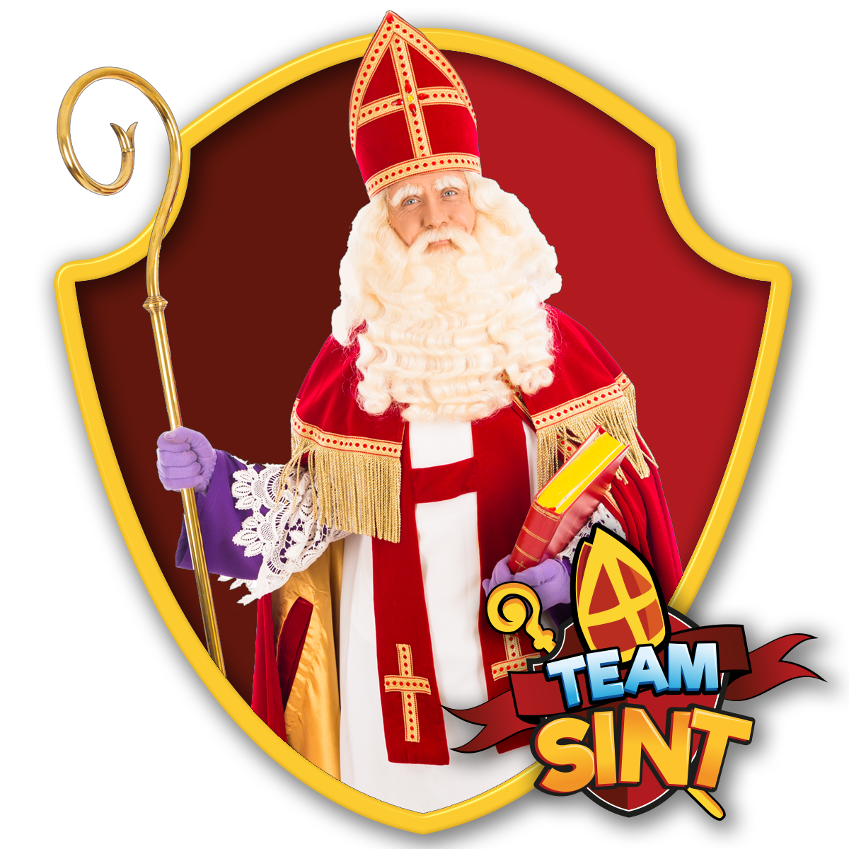 Team Sint bestaat uit Sinterklaas en zijn pieten Kliederpiet, Rommelpiet en natuurlijk de hulpenpiet de Pietenkidz.